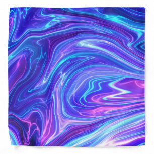 Blue Purple Fluid Abstract Bandana