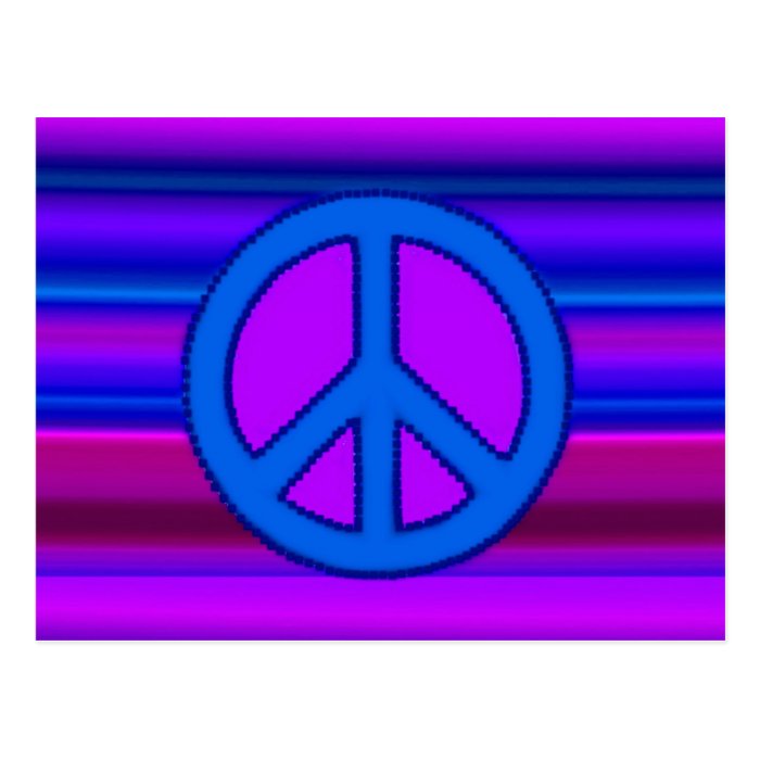 Blue Purple Fractal & Peace Sign Post Cards