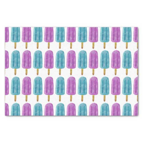 Blue  Purple Frozen Ice Pop Summer Pattern Tissue Paper