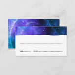 Blue Purple Galaxy Bat Bar Mitzvah Flat Escort Place Card<br><div class="desc">Looking for cool galaxy themed party ideas for your bat mitzvah or bar mitzvah? Create your own flat escort place cards for your reception tables on an easy to use DIY template. Each of these place cards is for handwriting the name of your guest, the table number, and their selected...</div>