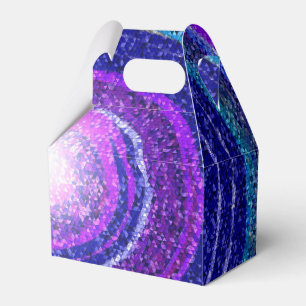 Blue purple galaxy mosaic favor boxes