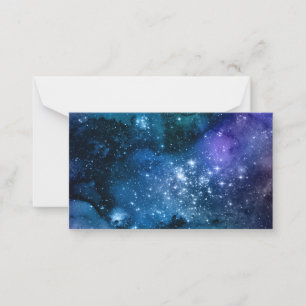 Blue Purple Galaxy Space Night Sky Cosmic Stars Note Card