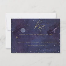 Blue Purple Galaxy Starry Night Celestial Wedding