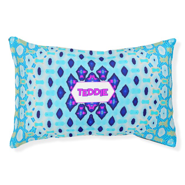 Blue Purple Geometric  Pet Bed (Front)