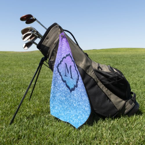 Blue  Purple Glitter  Golf Towel