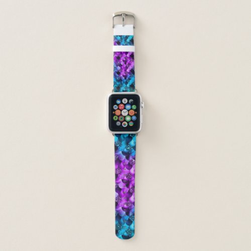 Blue  Purple Glitter Ocean Glamour Mermaid Scales Apple Watch Band