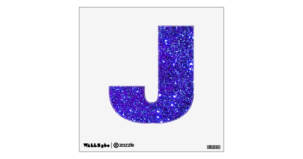 blue purple glitter sparkle wall decal letter abcs zazzle