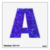 the letter a in blue sparkles