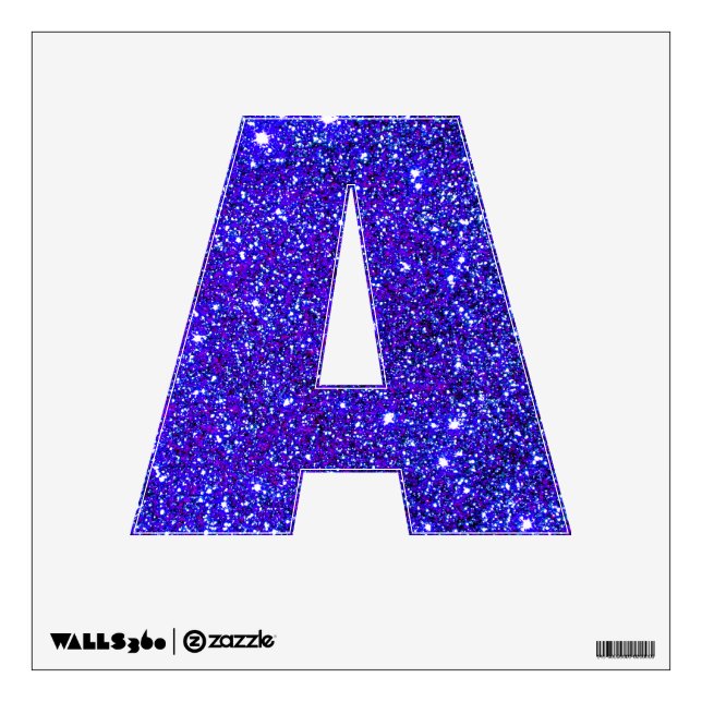 Blue-Purple Glitter Sparkle Wall Decal Letter Abcs (Front)
