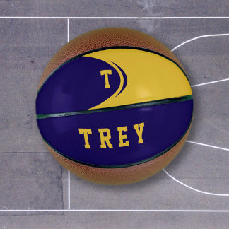 Blue Purple Gold Personalized Basketball
