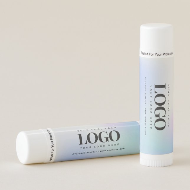 Blue Purple Gradient Custom Company Business Logo Lip Balm (Front)