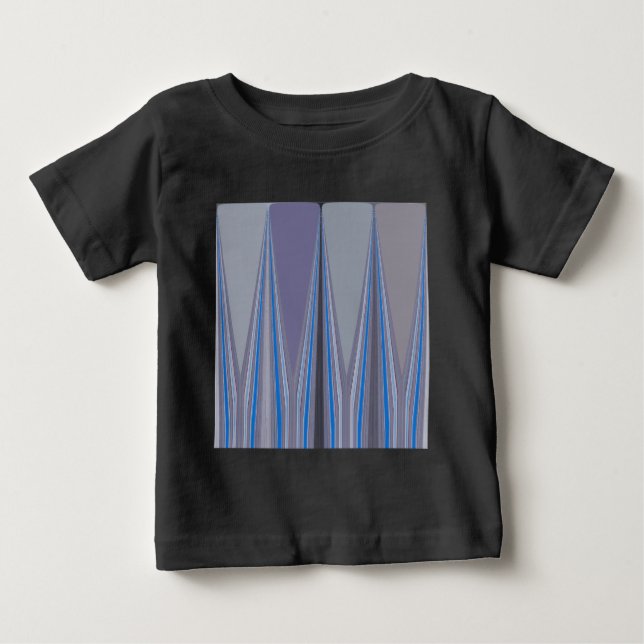 Blue, Purple, Gray Chevron Art Print Baby T-Shirt (Front)
