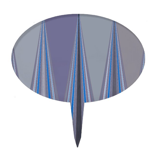 Blue, Purple, Gray Chevron Art Print Cake Topper (Front)