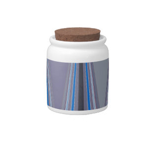 Blue, Purple, Gray Chevron Art Print Candy Jar