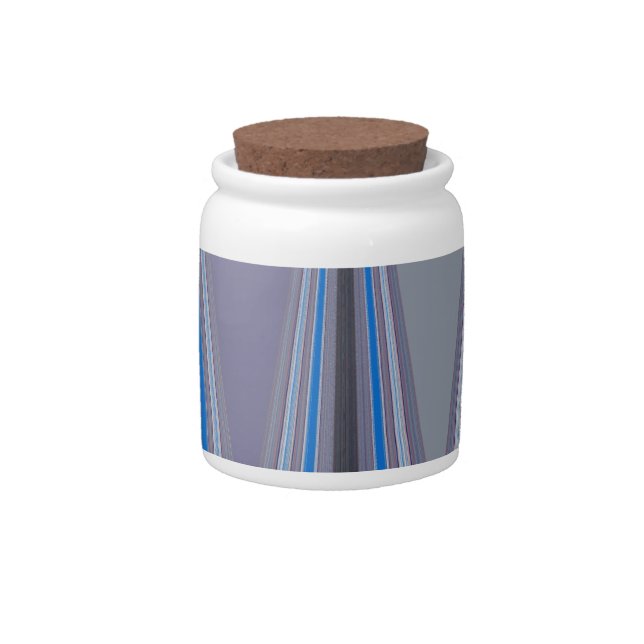 Blue, Purple, Gray Chevron Art Print Candy Jar (Front)