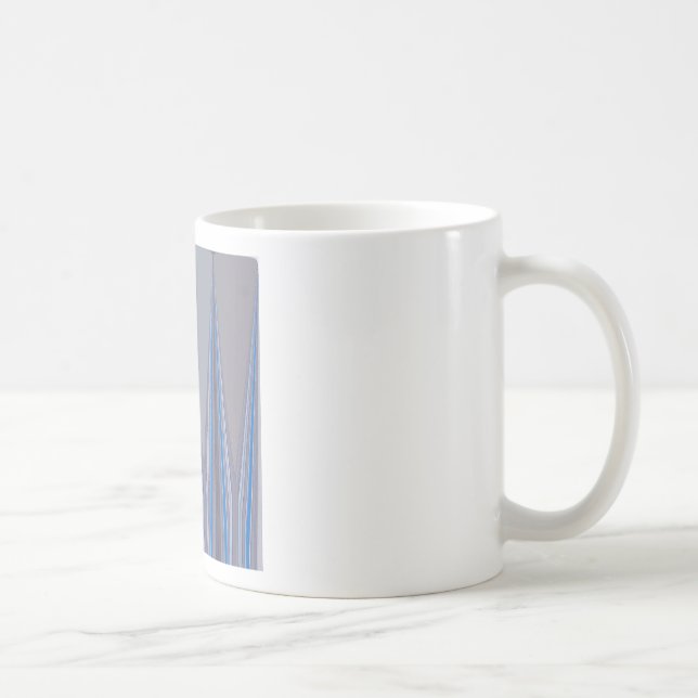 Blue, Purple, Gray Chevron Art Print Coffee Mug (Right)