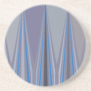 Blue, Purple, Gray Chevron Art Print Drink Coaster