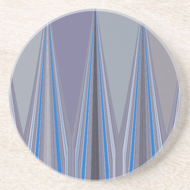Blue, Purple, Gray Chevron Art Print Drink Coaster (Front)