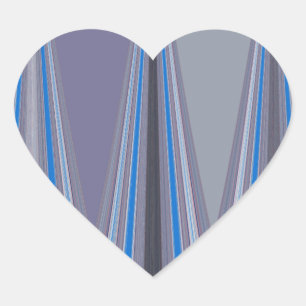 Blue, Purple, Gray Chevron Art Print Heart Sticker