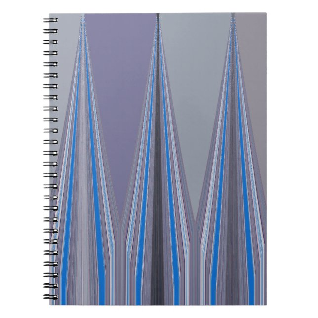 Blue, Purple, Gray Chevron Art Print Notebook (Front)