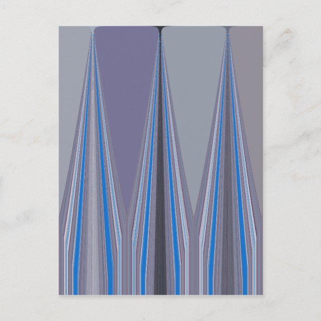 Blue, Purple, Gray Chevron Art Print Postcard (Front)
