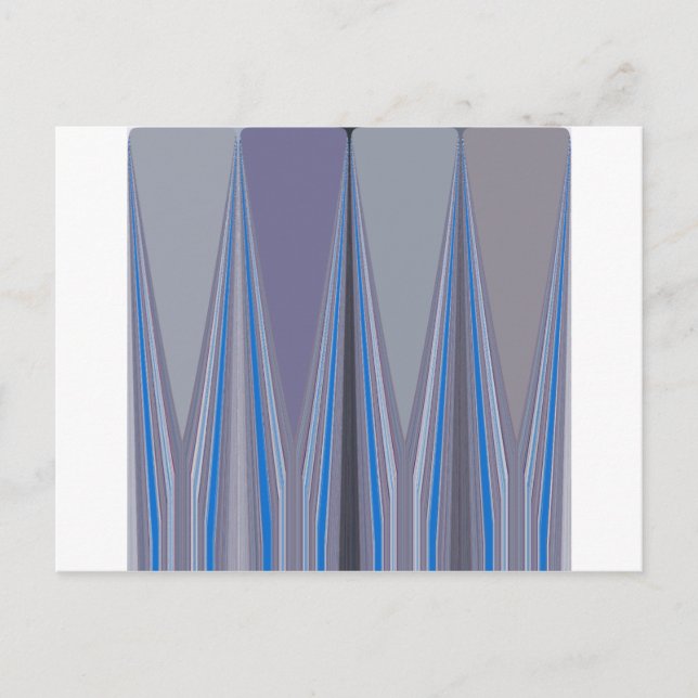 Blue, Purple, Gray Chevron Art Print Postcard (Front)