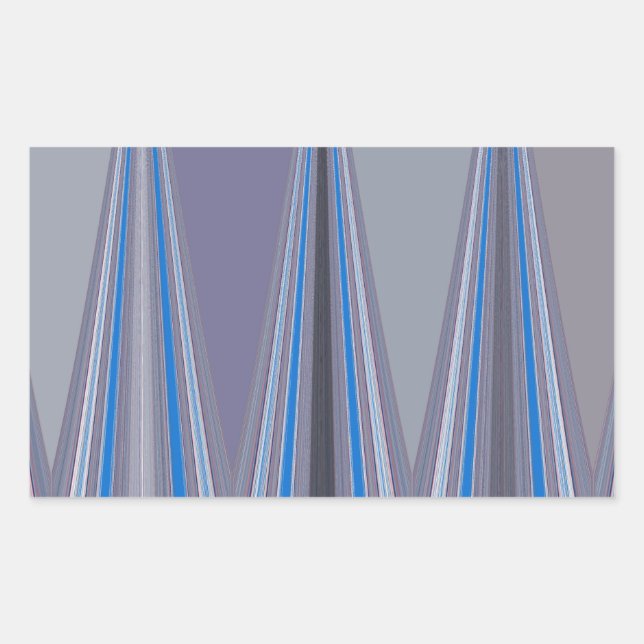 Blue, Purple, Gray Chevron Art Print Rectangular Sticker (Front)