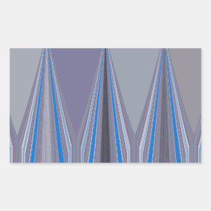 Blue, Purple, Gray Chevron Art Print Rectangular Sticker