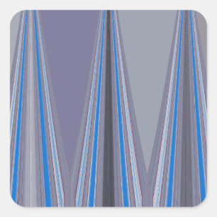 Blue, Purple, Gray Chevron Art Print Square Sticker