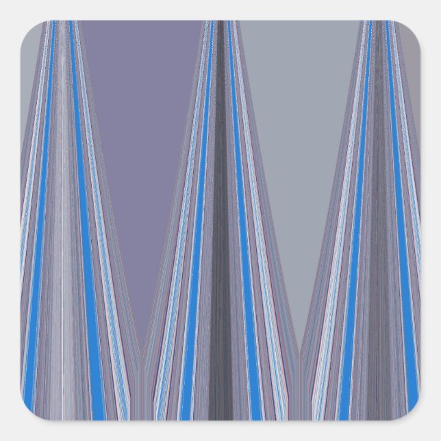 Blue, Purple, Gray Chevron Art Print Square Sticker (Front)