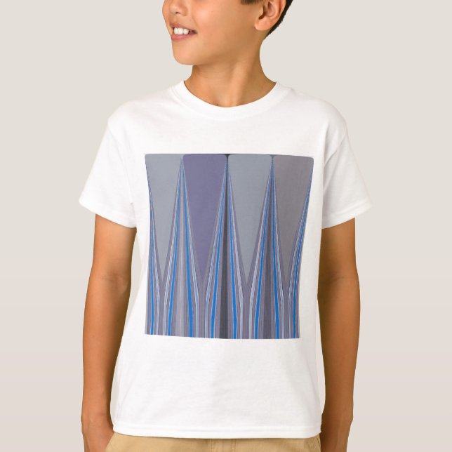 Blue, Purple, Gray Chevron Art Print T-Shirt (Front)
