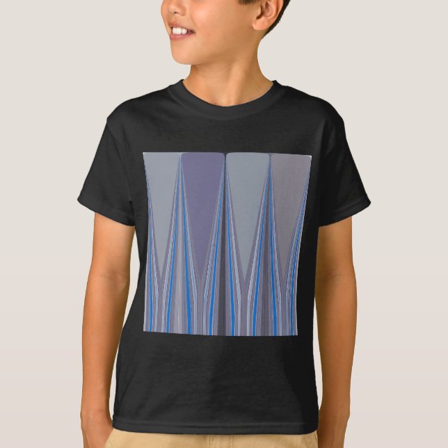 Blue, Purple, Gray Chevron Art Print T-Shirt (Front)