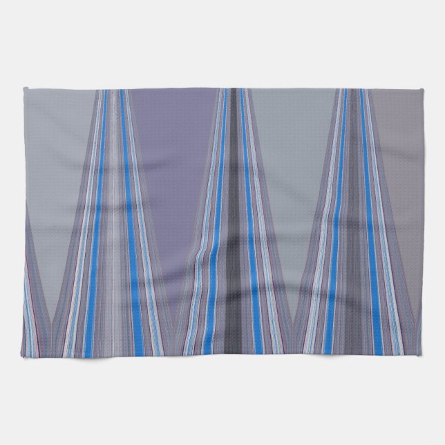 Blue, Purple, Gray Chevron Art Print Towel (Horizontal)