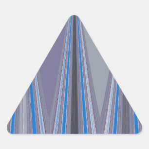 Blue, Purple, Gray Chevron Art Print Triangle Sticker