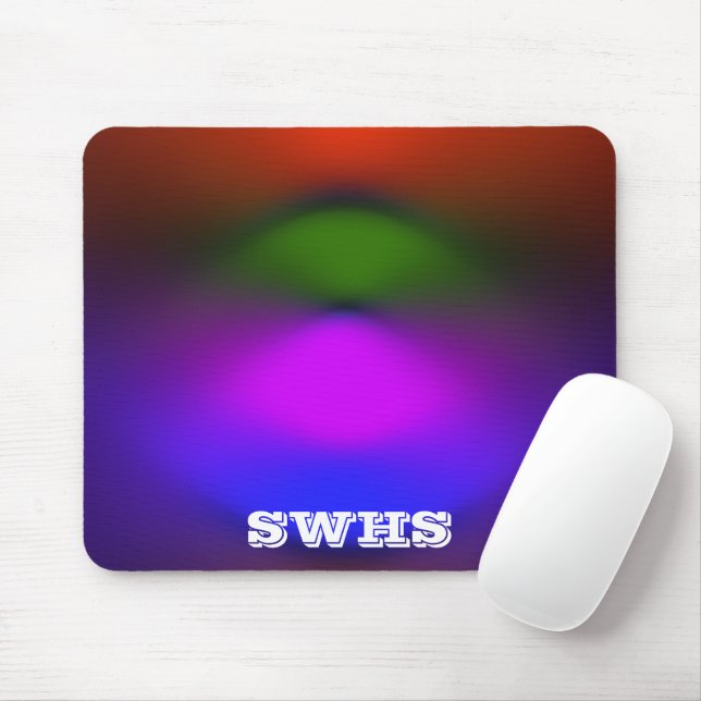 Blue, Purple, Green & Orange School Monogram Name Mouse Pad (With Mouse)