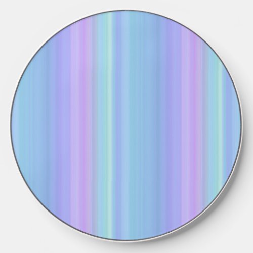 Blue Purple Green Pastel Stripes Wireless Charger