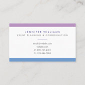 Blue Purple Green Stripes Modern Professional Business Card (Back)