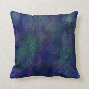 Blue Purple Green Throw Pillow