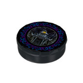 Blue Purple Haunted House Halloween Candy Tin (Side)