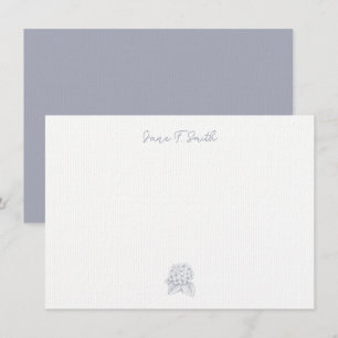 Blue Purple Hydrangea Flower Icon Stamp Stationary Thank You Card