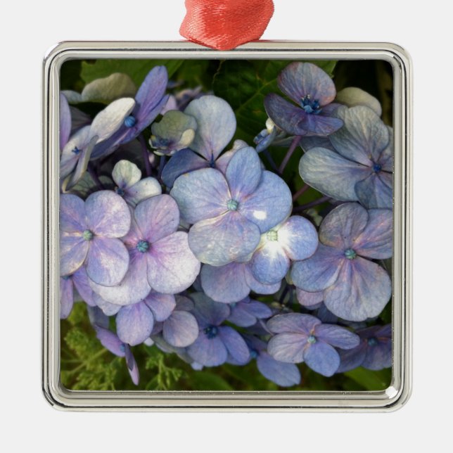 Blue Purple Hydrangea Metal Ornament (Front)