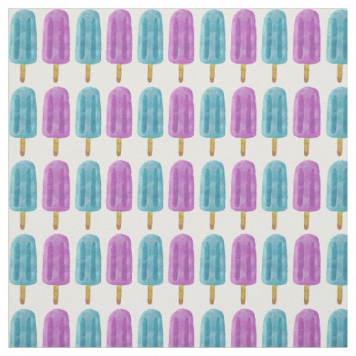 Blue & Purple Ice Pop Summer Frozen Treat Pattern Fabric