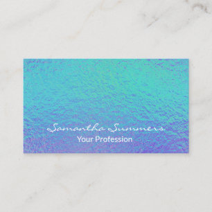 Blue Purple Iridescent Holographic Modern Business Card