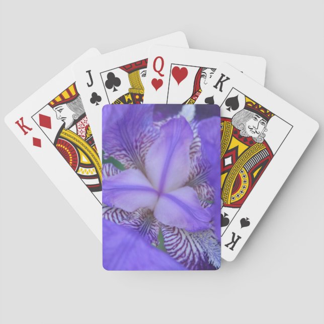 Blue Purple Iris Flower Poker Cards (Back)