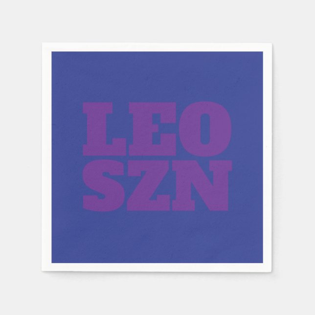 Blue Purple Leo SZN Cool Napkins (Front)