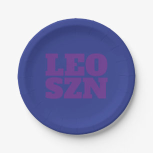 Blue Purple Leo SZN Cool Paper Plates