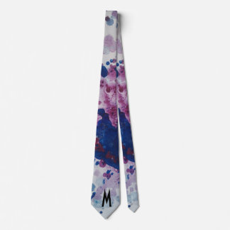 Blue Purple Lilac Splash Abstract Neck Tie