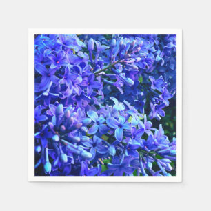 Blue purple lilacs romantic blue floral photo napkins