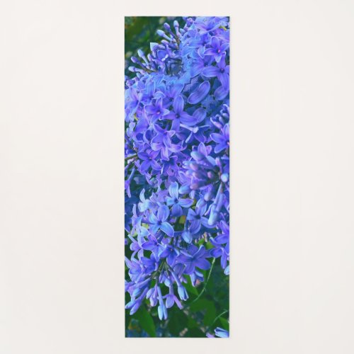 Blue purple lilacs romantic blue floral photo yoga mat