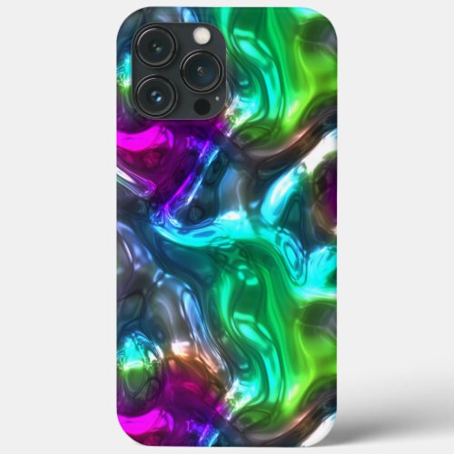 Blue Purple Lime Green Pink 3D Art Pattern iPhone 13 Pro Max Case